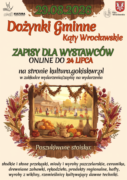 Dożynki Gminne 2026 - zapisy dla wystawców